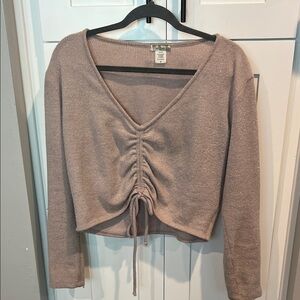 Ruched Sparkle Pink Top